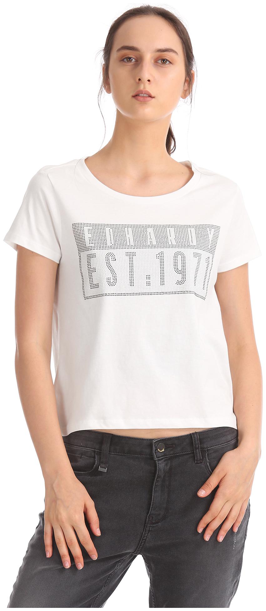 

ED Hardy Women White Regular fit Round neck Cotton T shirt