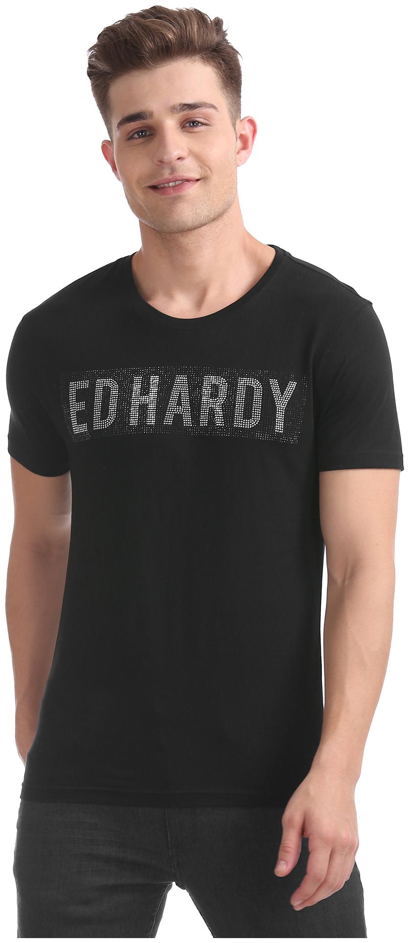 

ED Hardy Men Black Regular fit Cotton Round neck T-Shirt - Pack Of 1