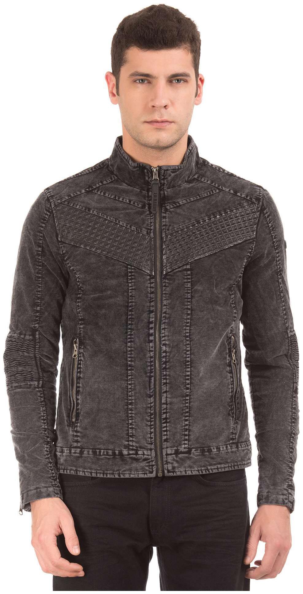 

Ed Hardy Grey Cotton Washed Effect Panelled Jacket