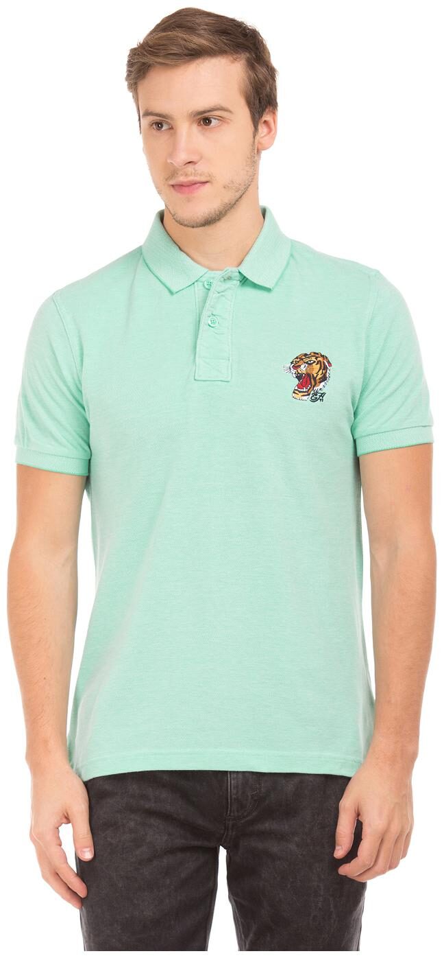 

ED Hardy Men Green Regular fit Cotton Polo collar T-Shirt - Pack Of 1
