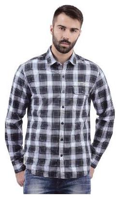 

ED Hardy Men Blue Checked Slim Fit Casual Shirt