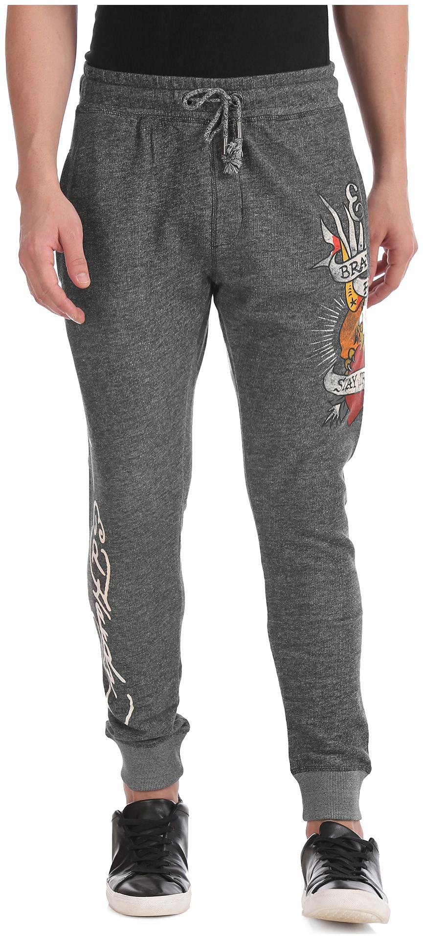 

ED Hardy Men Grey Solid Slim fit Joggers