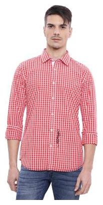 

ED Hardy Men Red Checked Slim Fit Casual Shirt