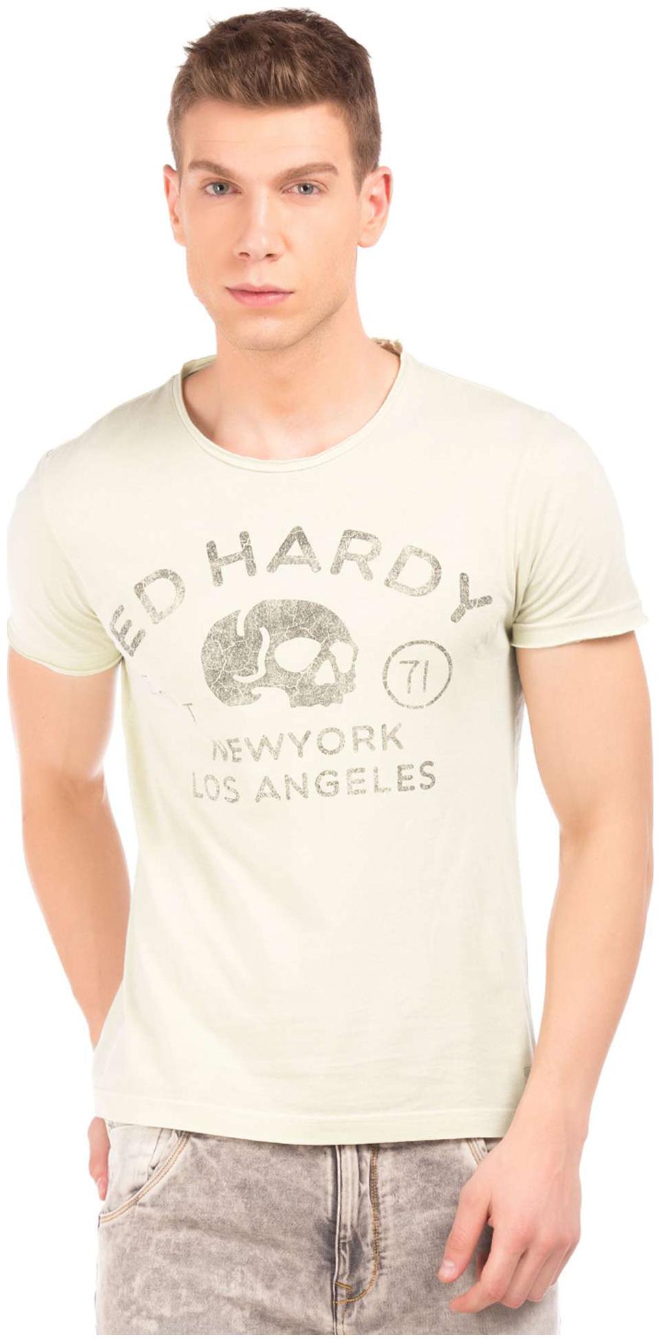 

ED Hardy Men Beige Regular fit Cotton Round neck T-Shirt - Pack Of 1