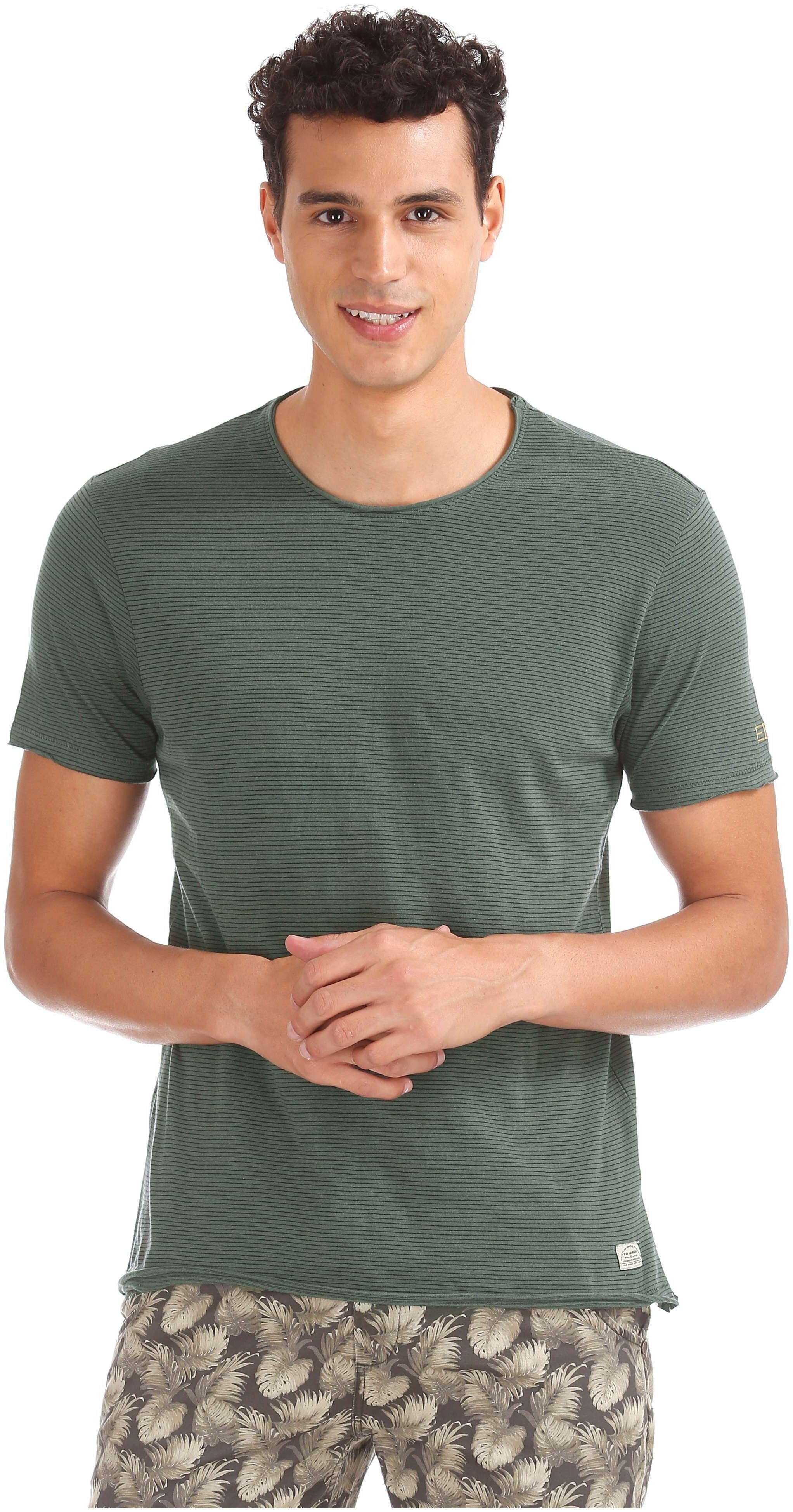 

Ed Hardy Men Green Stripes Round Neck T-Shirt