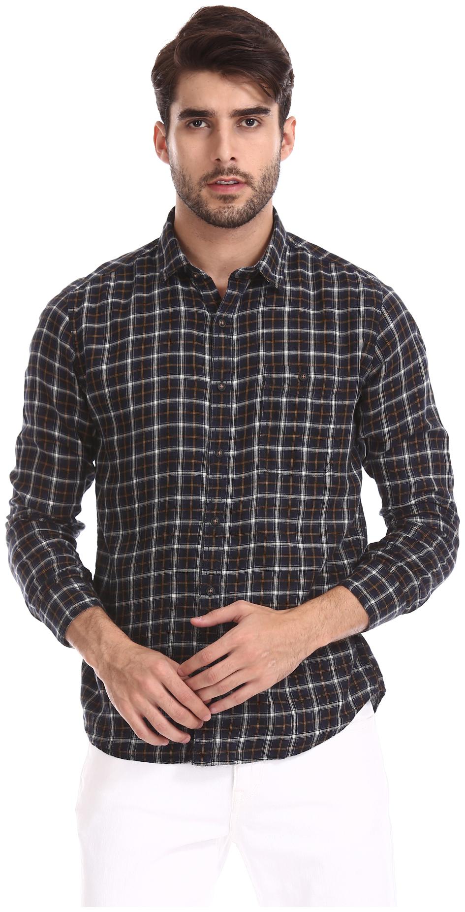 

ED Hardy Men Blue Checked Slim Fit Casual Shirt