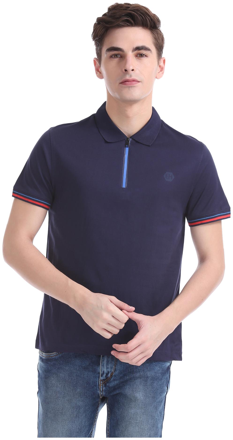 

ED Hardy Men Blue Slim fit Cotton Blend Polo collar T-Shirt - Pack Of 1