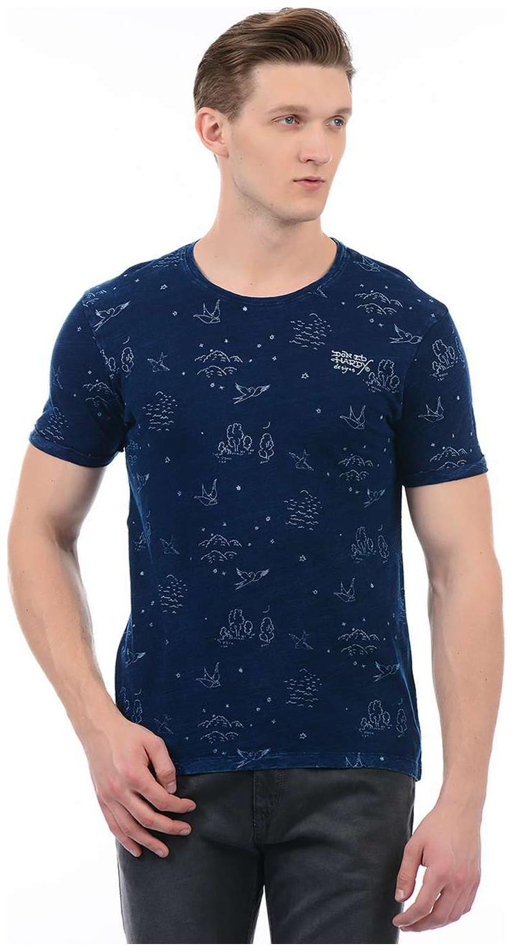 

Ed Hardy Men Blue Printed Round Neck T-Shirt