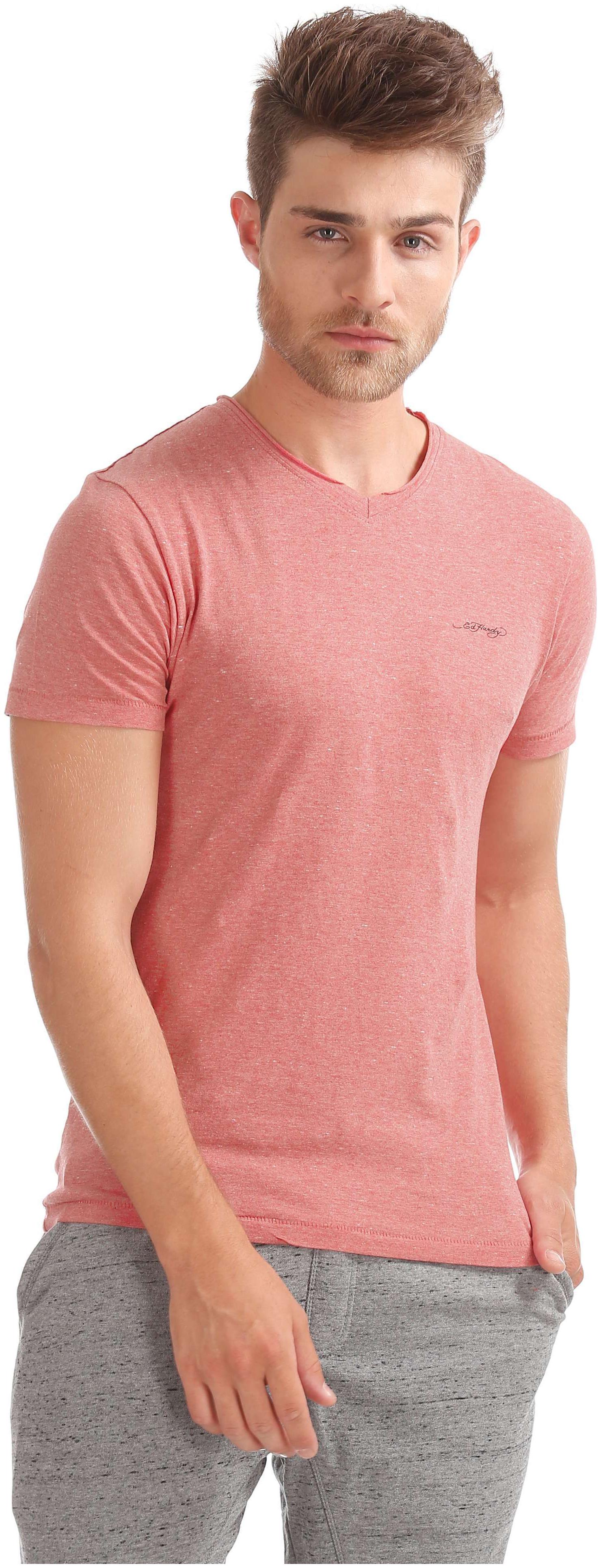 

ED Hardy Men Pink Regular fit Cotton Round neck T-Shirt - Pack Of 1