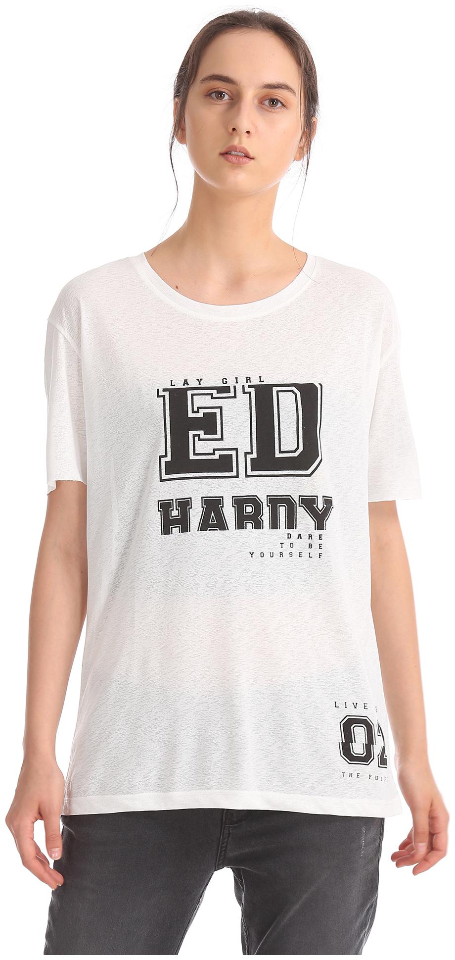 

ED Hardy Women White Regular fit Round neck Polyester T shirt