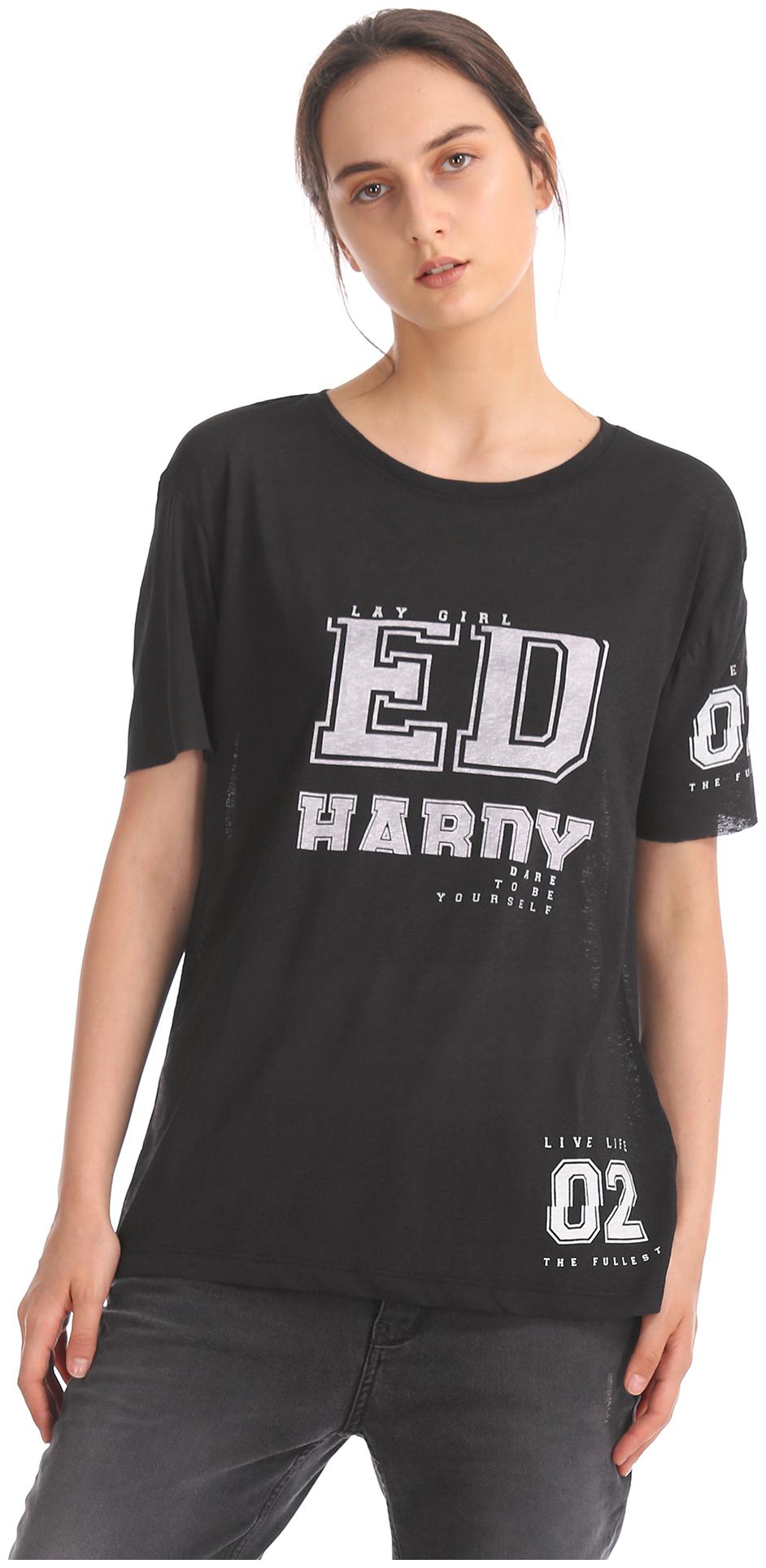 

ED Hardy Women Black Regular fit Round neck Polyester T shirt