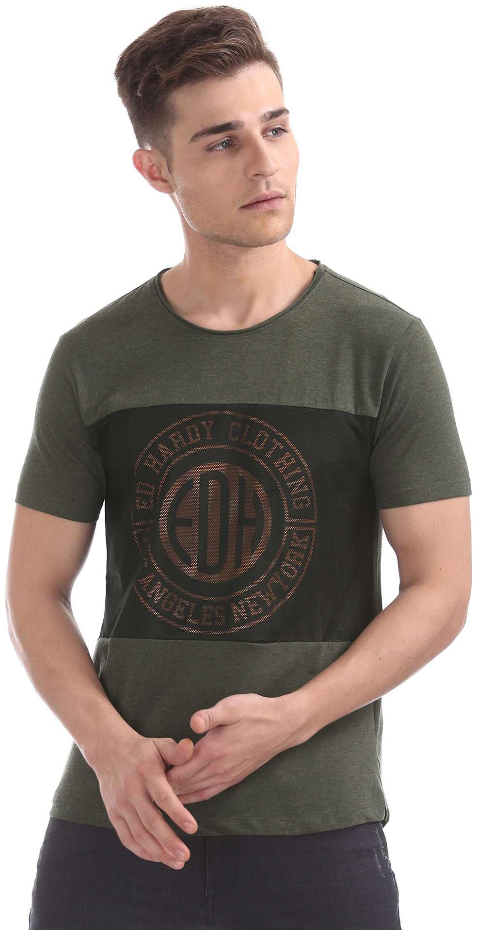 

ED Hardy Men Green Regular fit Cotton Round neck T-Shirt - Pack Of 1