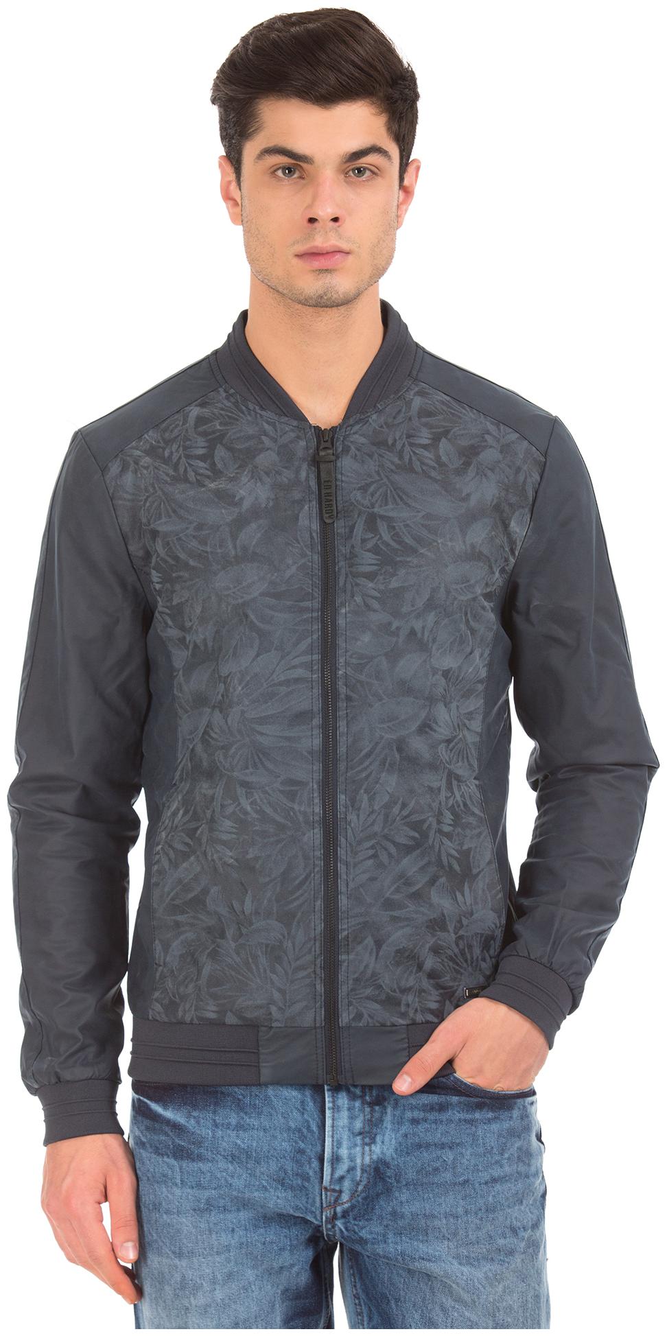 

ED Hardy Men Blue Printed Bomber jacket