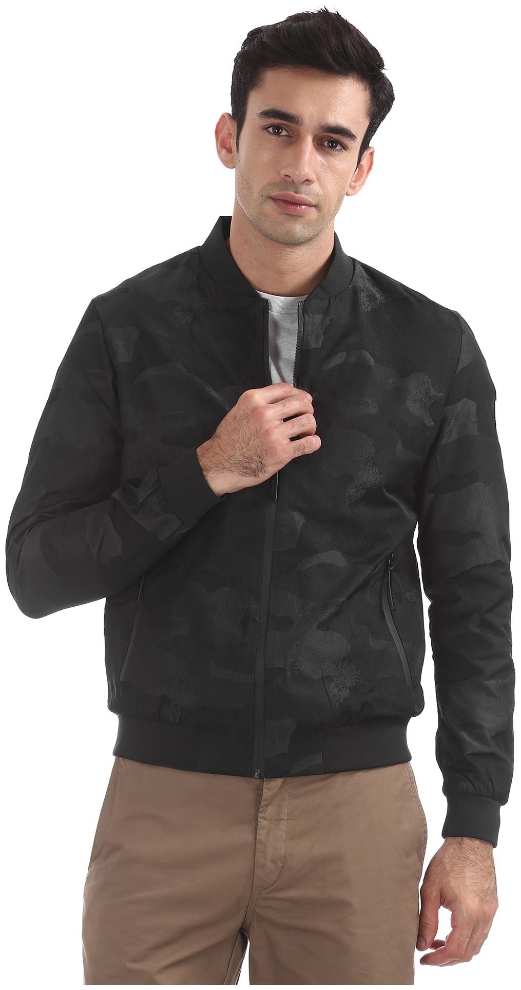 

ED Hardy Men Black Printed Bomber jacket