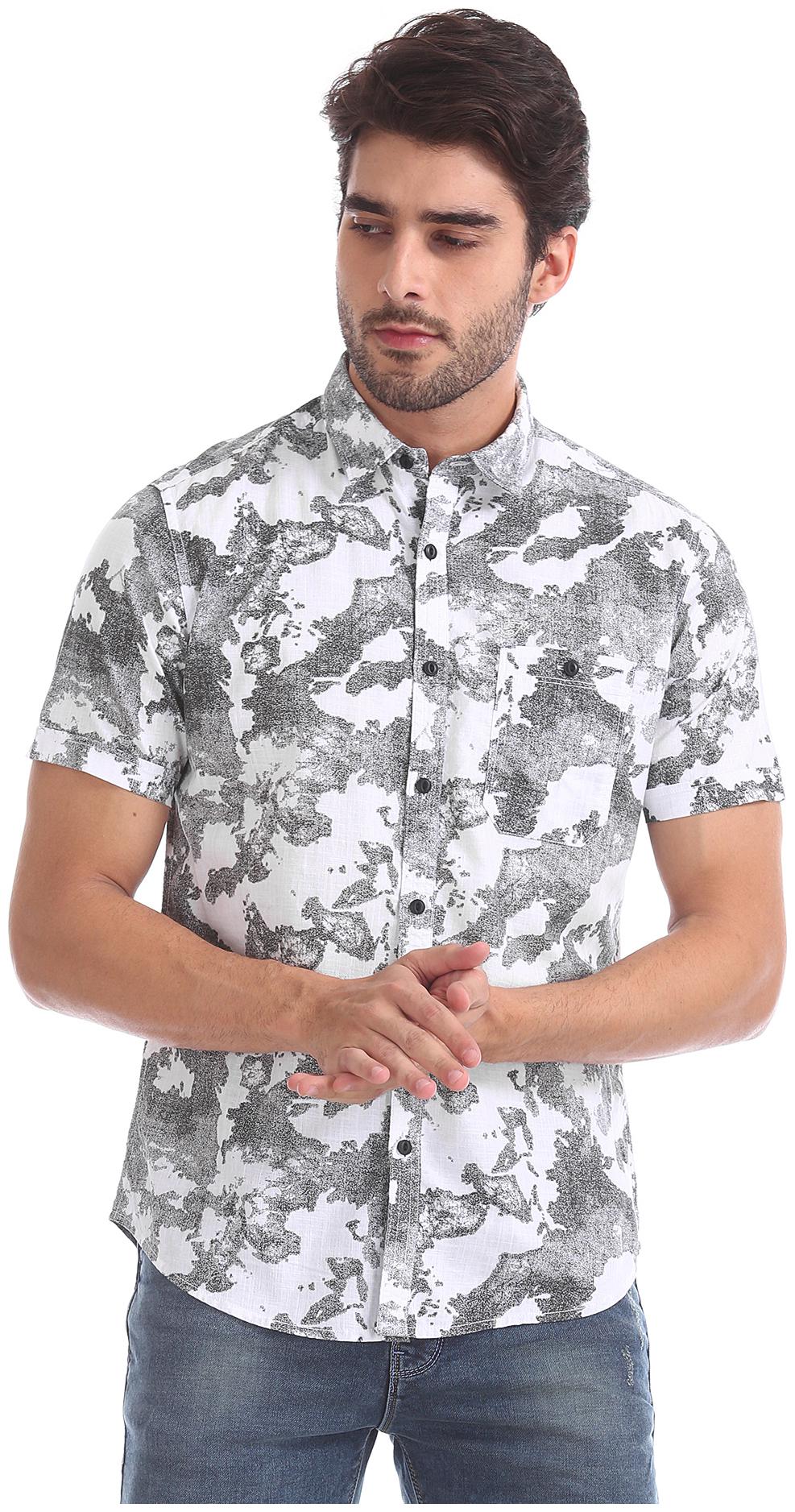 

ED Hardy Men White Printed Slim Fit Casual Shirt