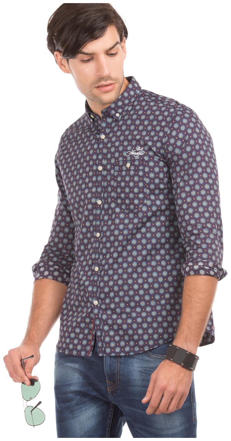 

ED Hardy Men Purple Printed Slim Fit Casual Shirt