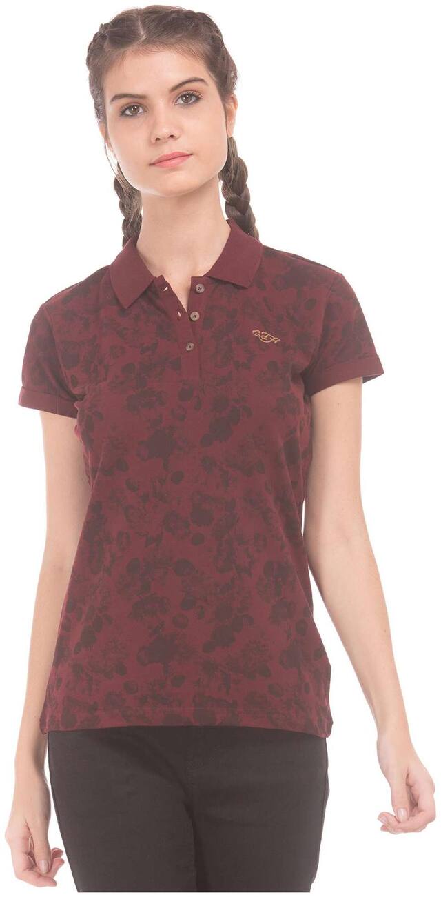 ED Hardy Women Red Regular fit Polo neck Polyester Tank top