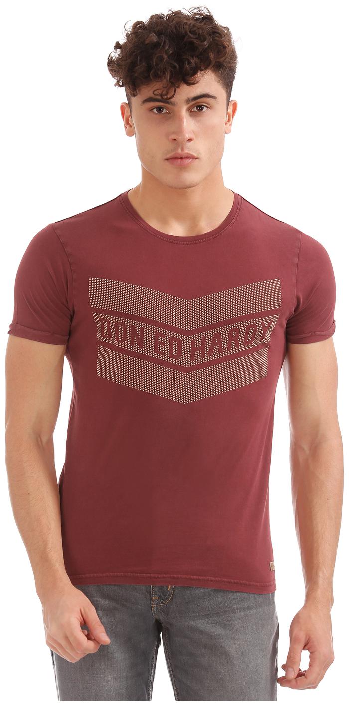 

ED Hardy Men Maroon Slim fit Cotton Round neck T-Shirt - Pack Of 1