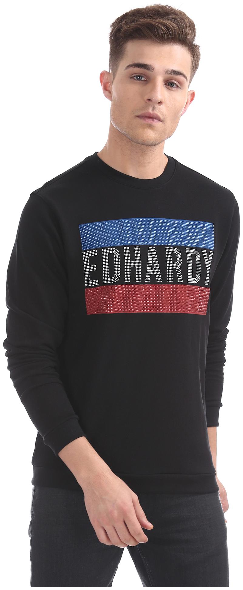 

ED Hardy Men Black Round neck Sweatshirt
