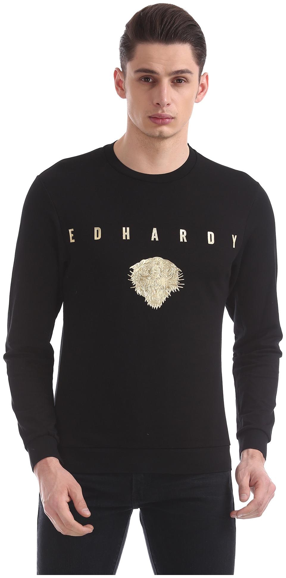 

ED Hardy Men Black Round neck Sweatshirt