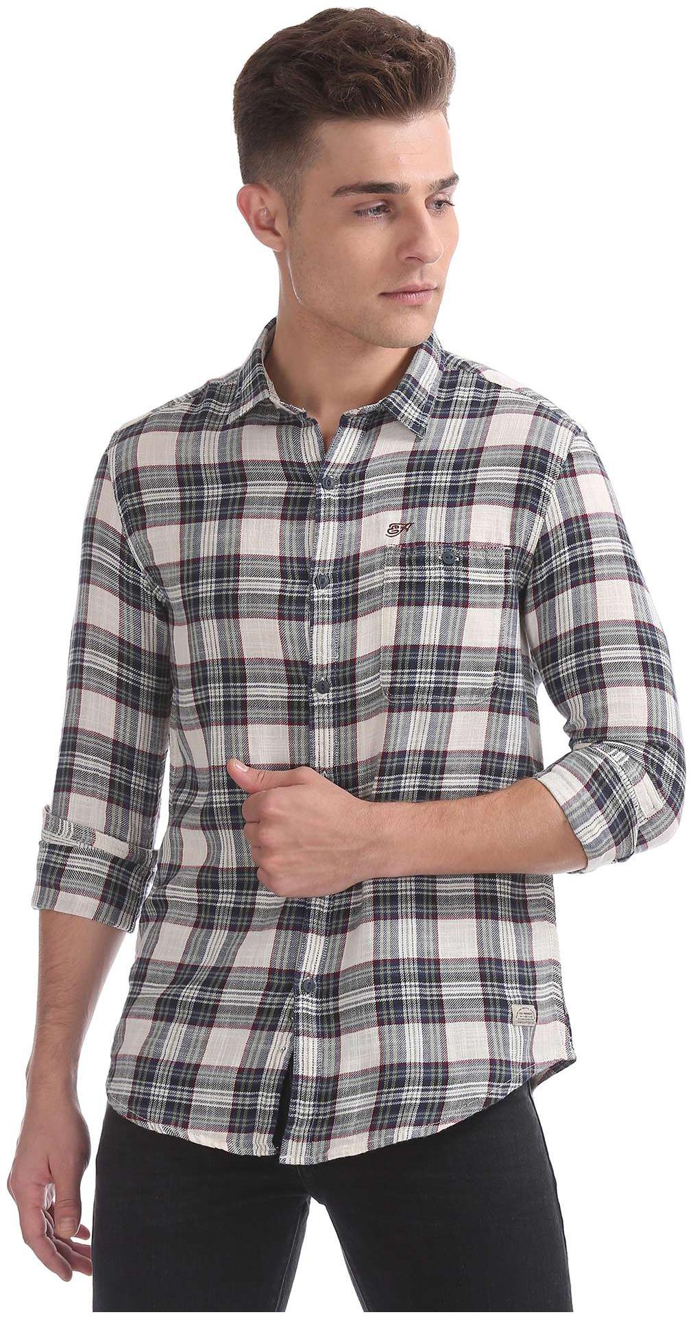 

ED Hardy Men Multi Checked Slim Fit Casual Shirt