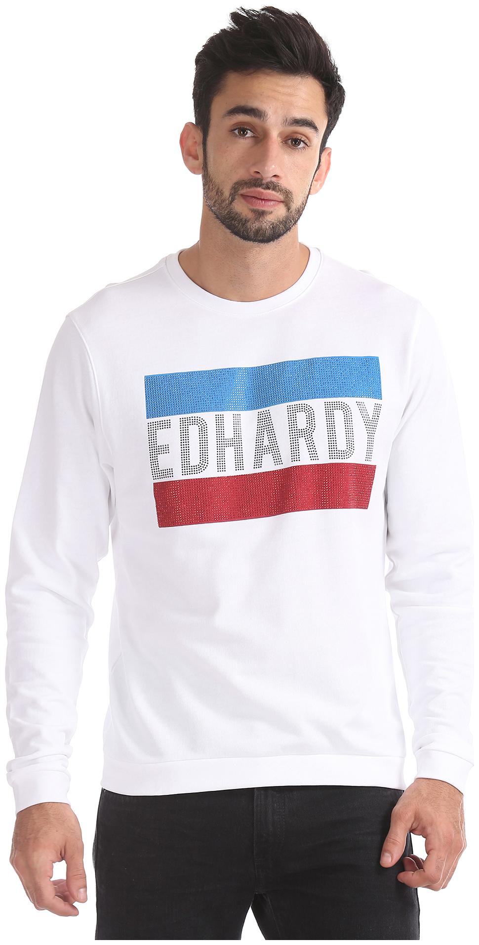 

ED Hardy Men White Round neck Sweatshirt