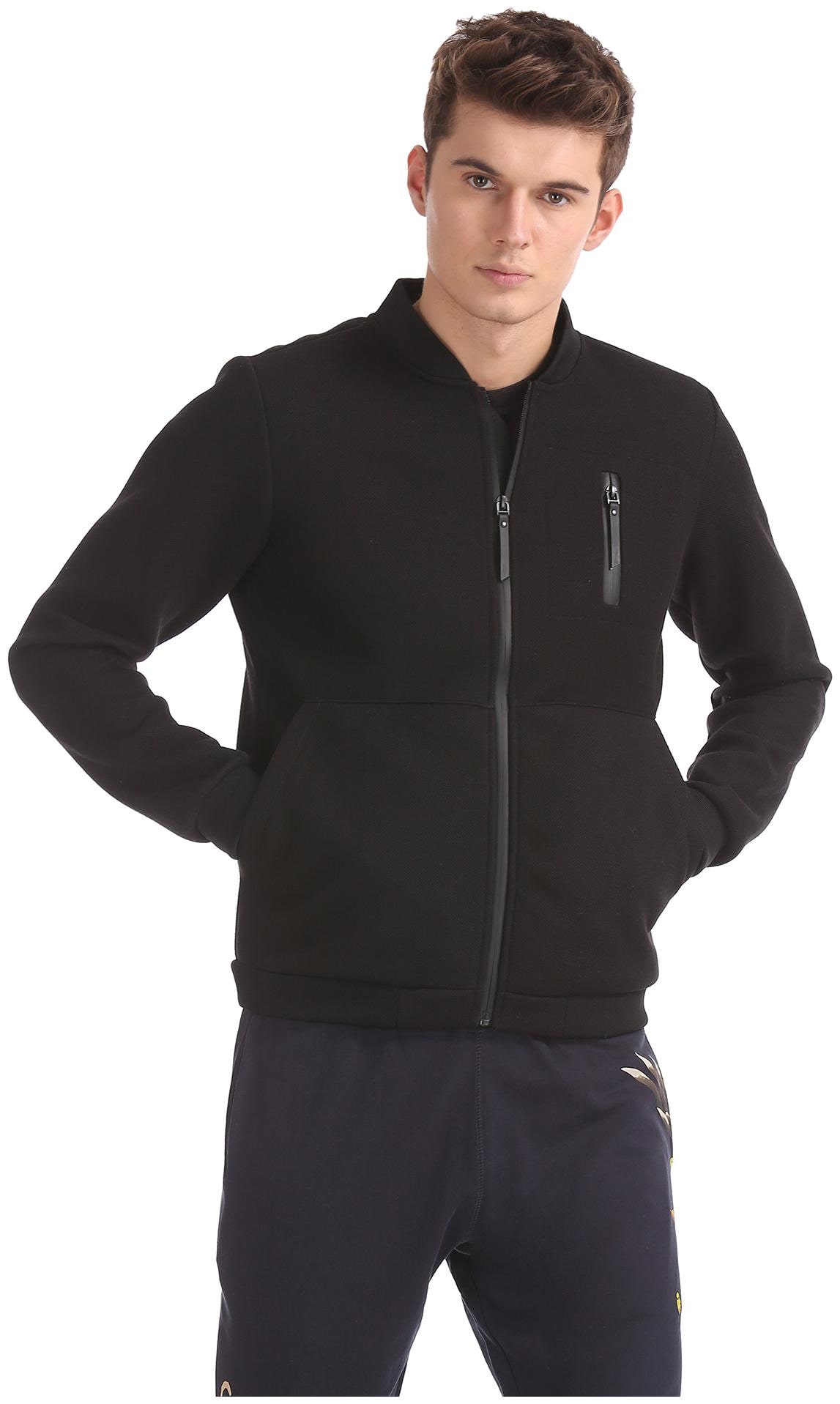 

ED Hardy Men Black Solid Bomber jacket