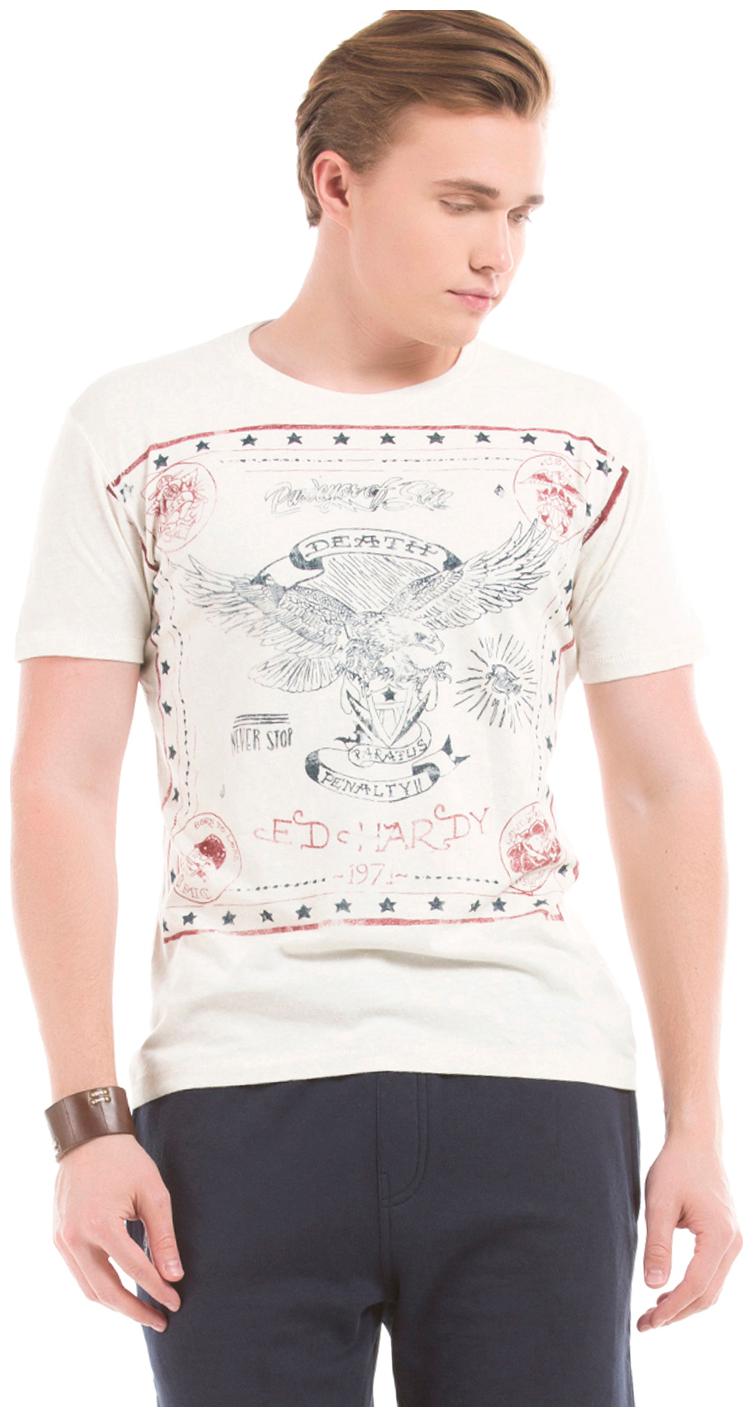 

Ed Hardy White Cotton Regular Fit Printed T-Shirt