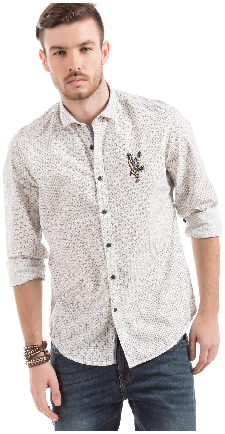 

ED Hardy Men White Printed Slim Fit Casual Shirt