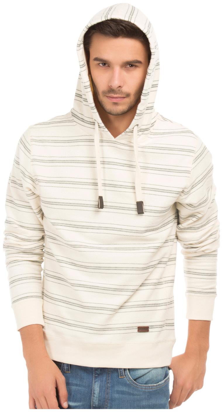 

Ed Hardy White Cotton Striped Fleece Sweatshirt