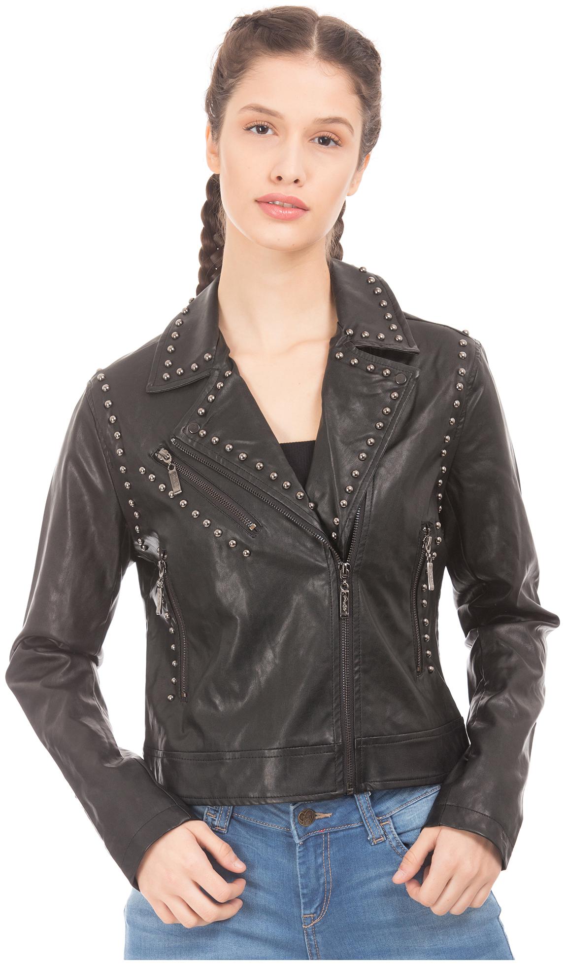 

ED Hardy Women Solid Biker Jacket - Black