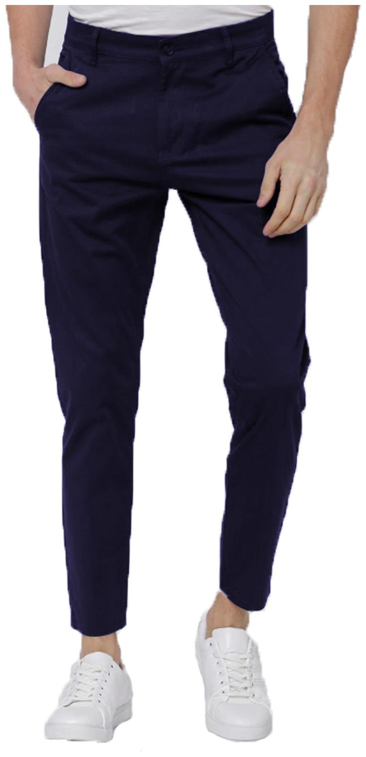 

EditLook Men Navy blue Solid Slim fit Chinos