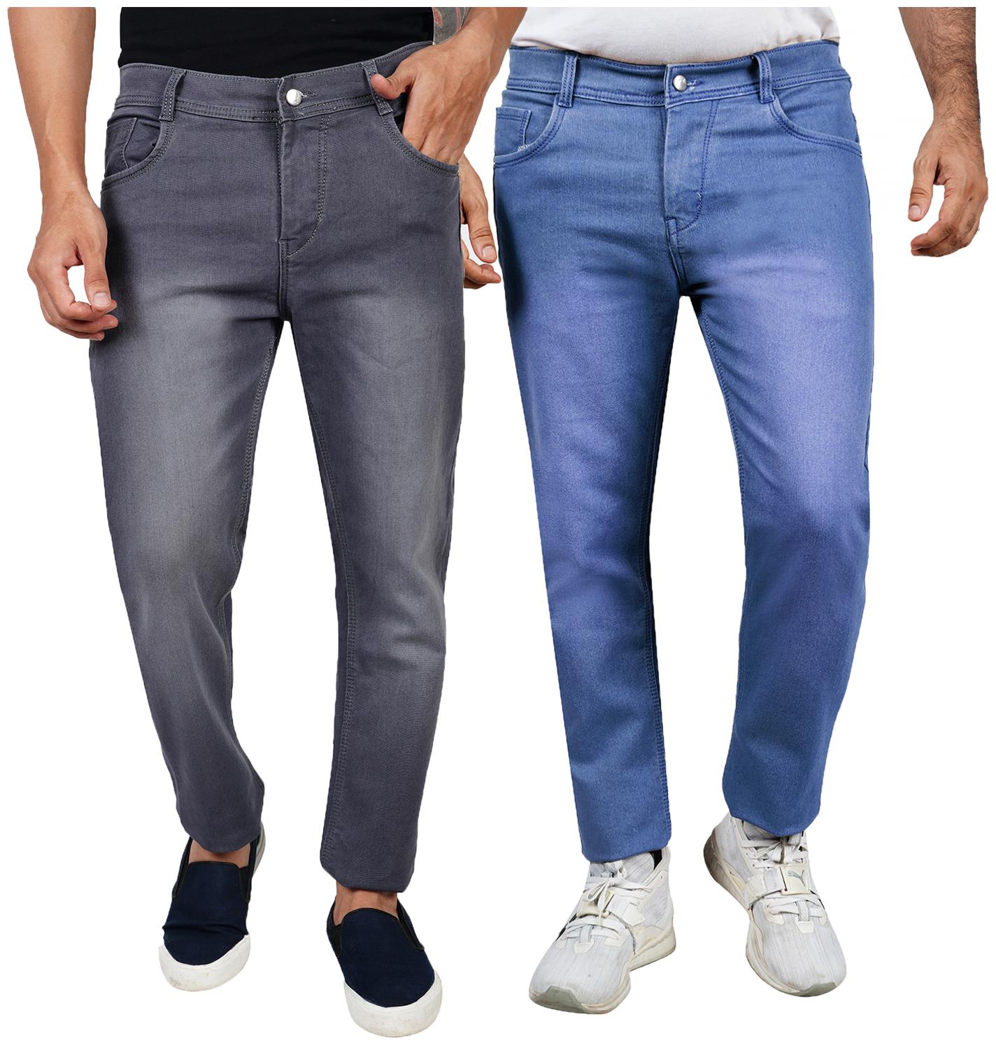 

EditLook Men Grey Blue Slim Fit Jeans