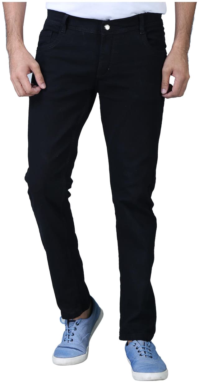 EditLook Men Black Regular Fit Jeans