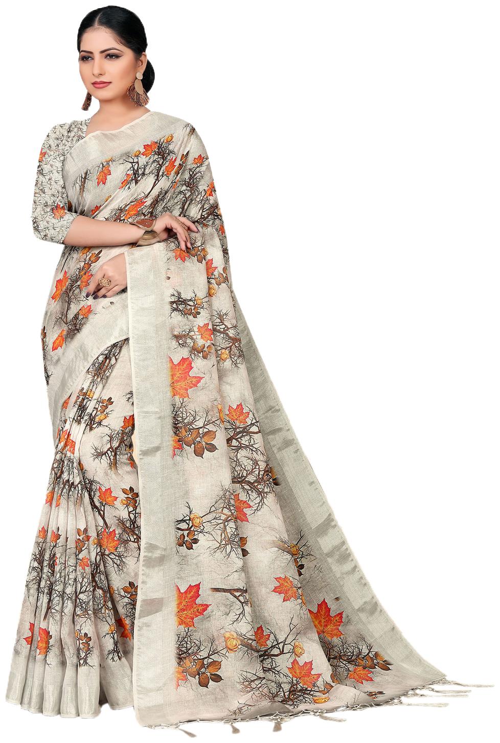 

Eka Lifestyle Women Multi Organza Floral Saree