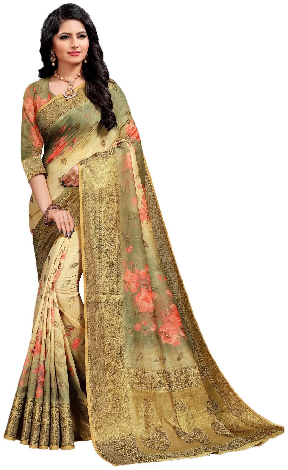

Eka Lifestyle Women Multi Cotton Floral Saree