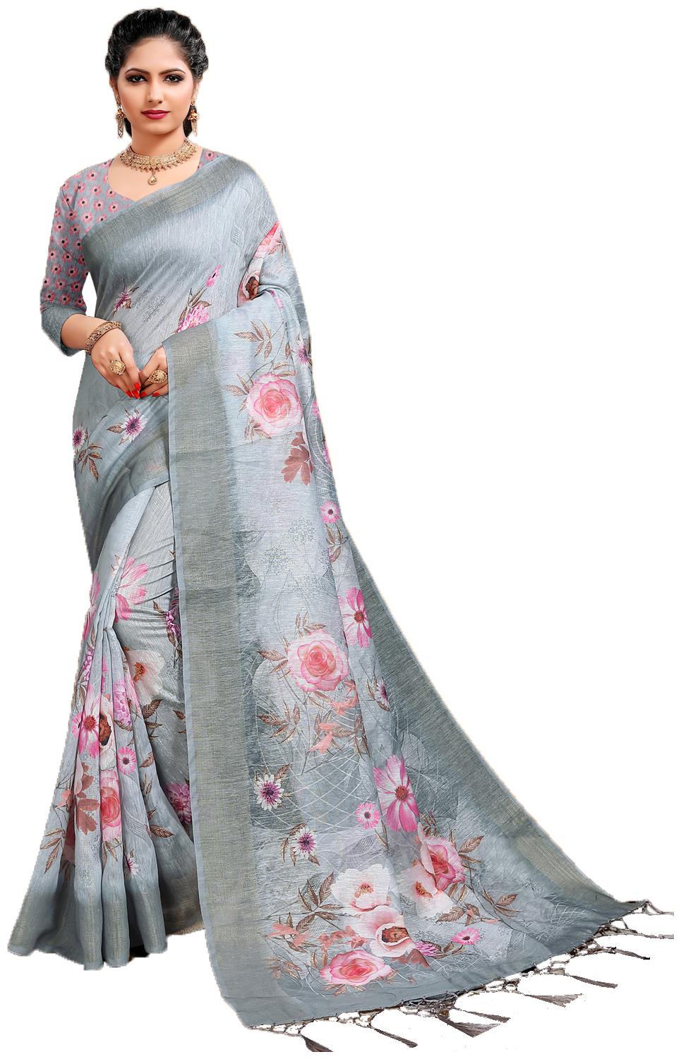 

Eka Lifestyle Women Multi Organza Floral Saree