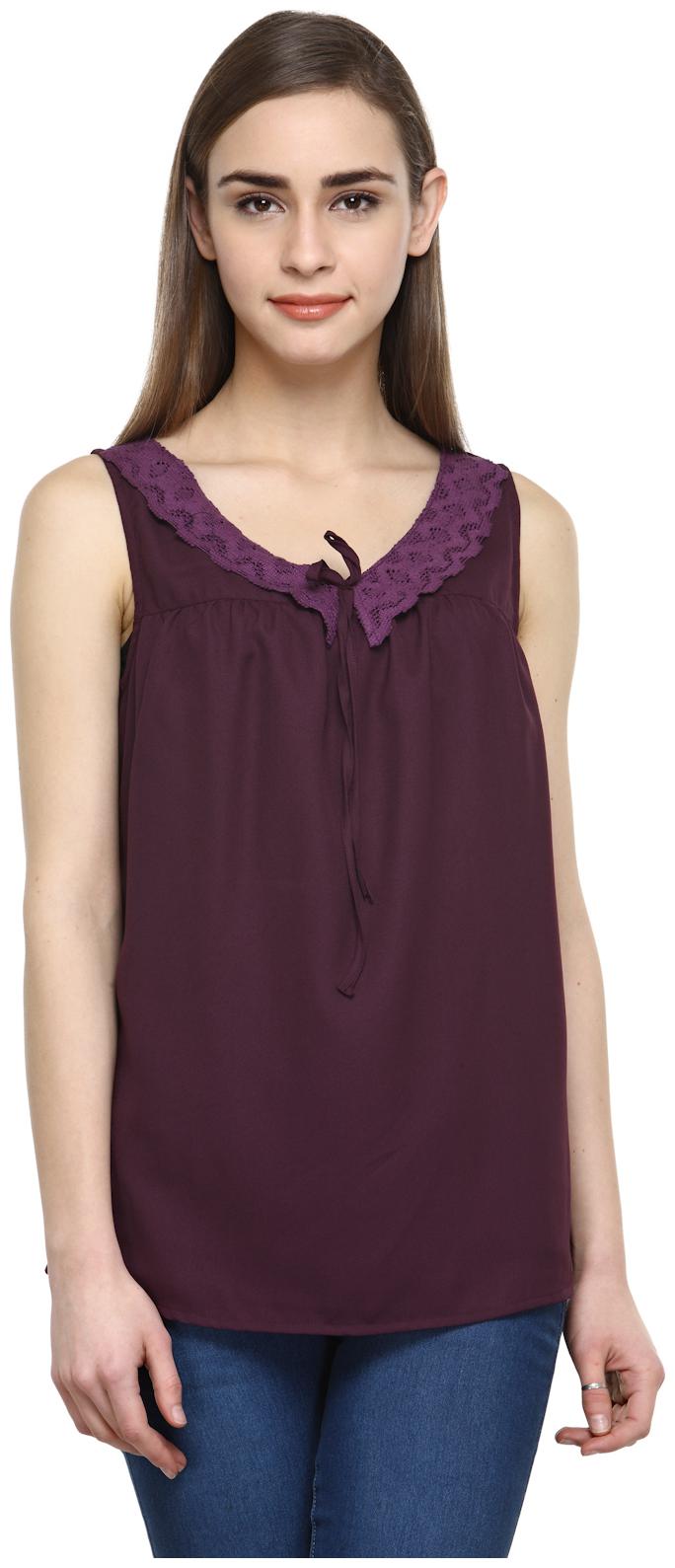 

EKIA Women Striped Regular top - Purple