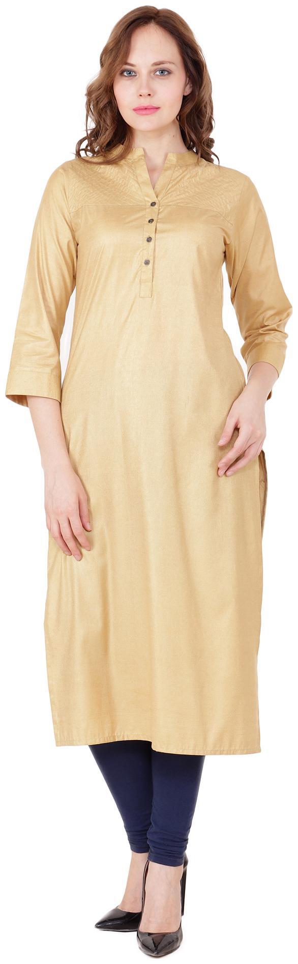 

el dios marte Women Grey Embroidered Straight Kurti
