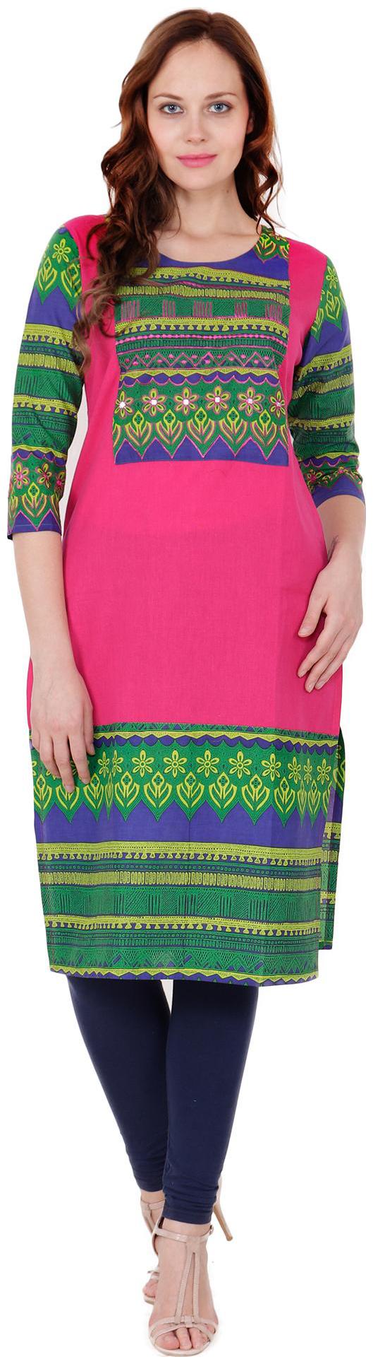 

el dios marte Women Green Embroidered Straight Kurti