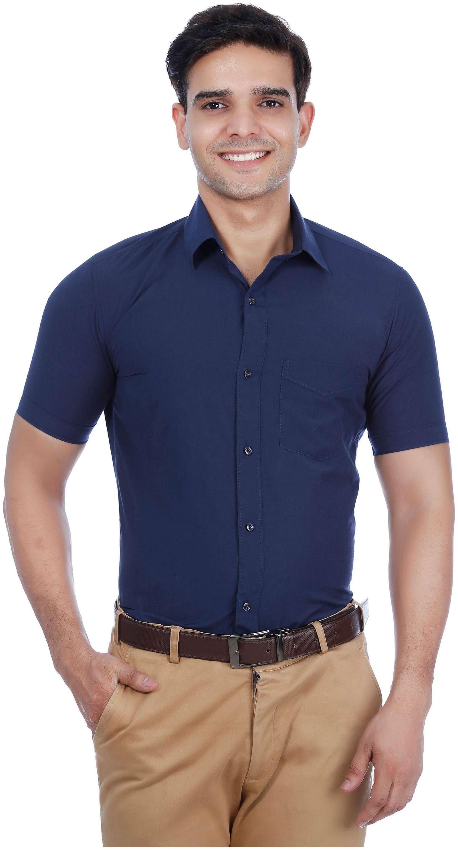 

El Figo Men Blue Solid Slim Fit Casual Shirt