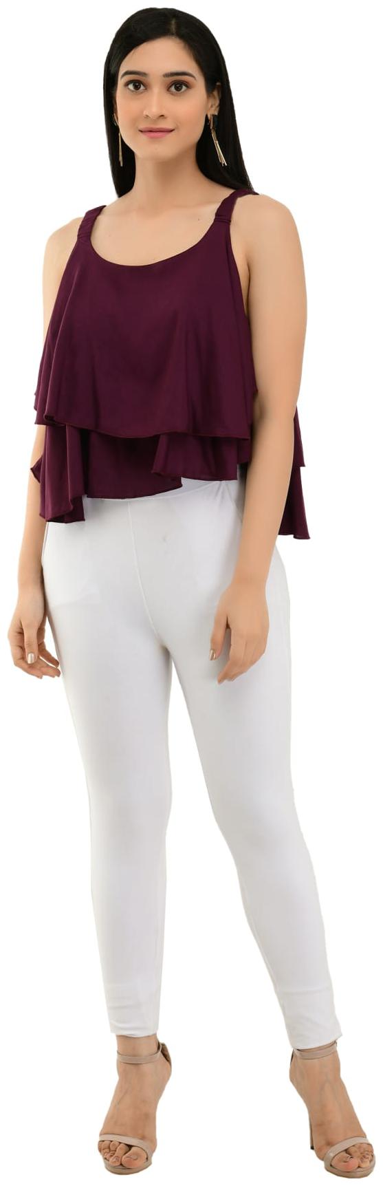 

ELFLADY Women Solid Regular top - Purple