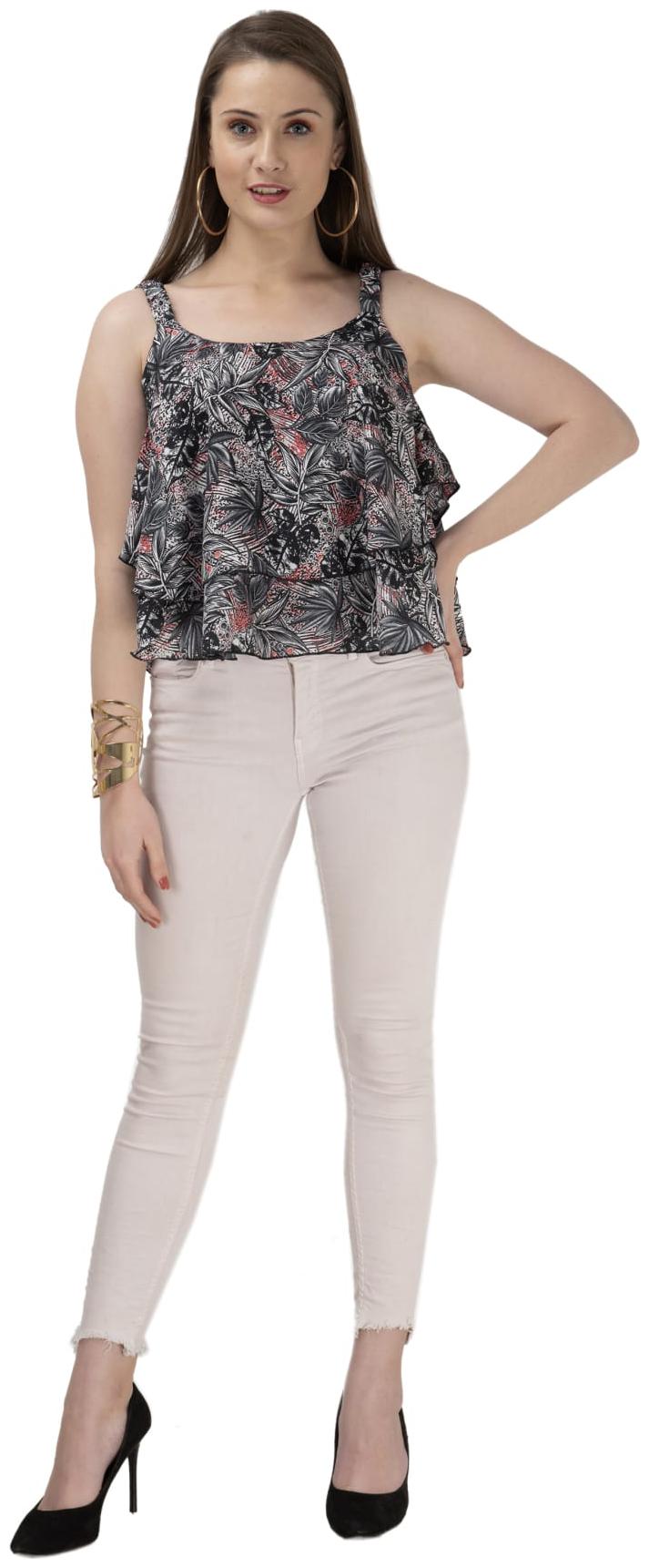

ELFLADY Women Printed Regular top - Grey