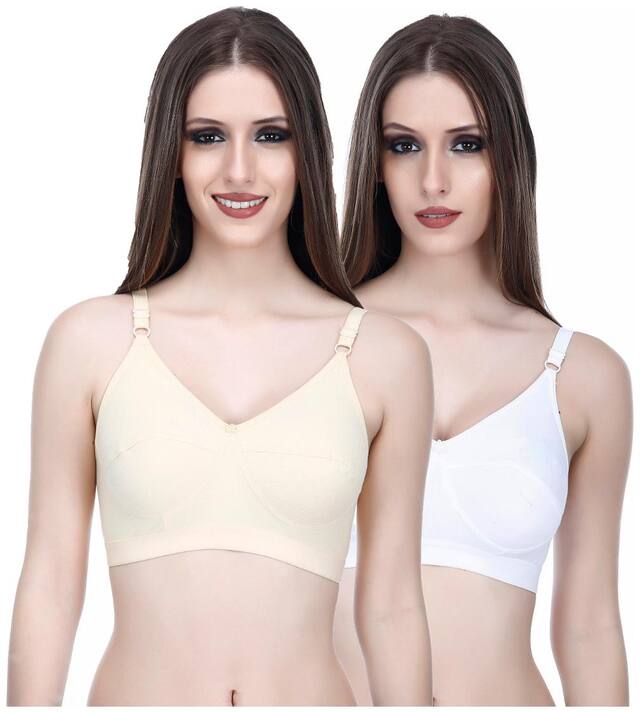 Elina Pack of 2 Non Padded Cotton T Shirt Bra - Multi