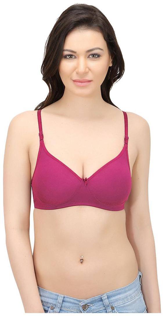 Elina Women's  Pink B-Cup Cotton Hosery Push up Bra.(Set of 1)