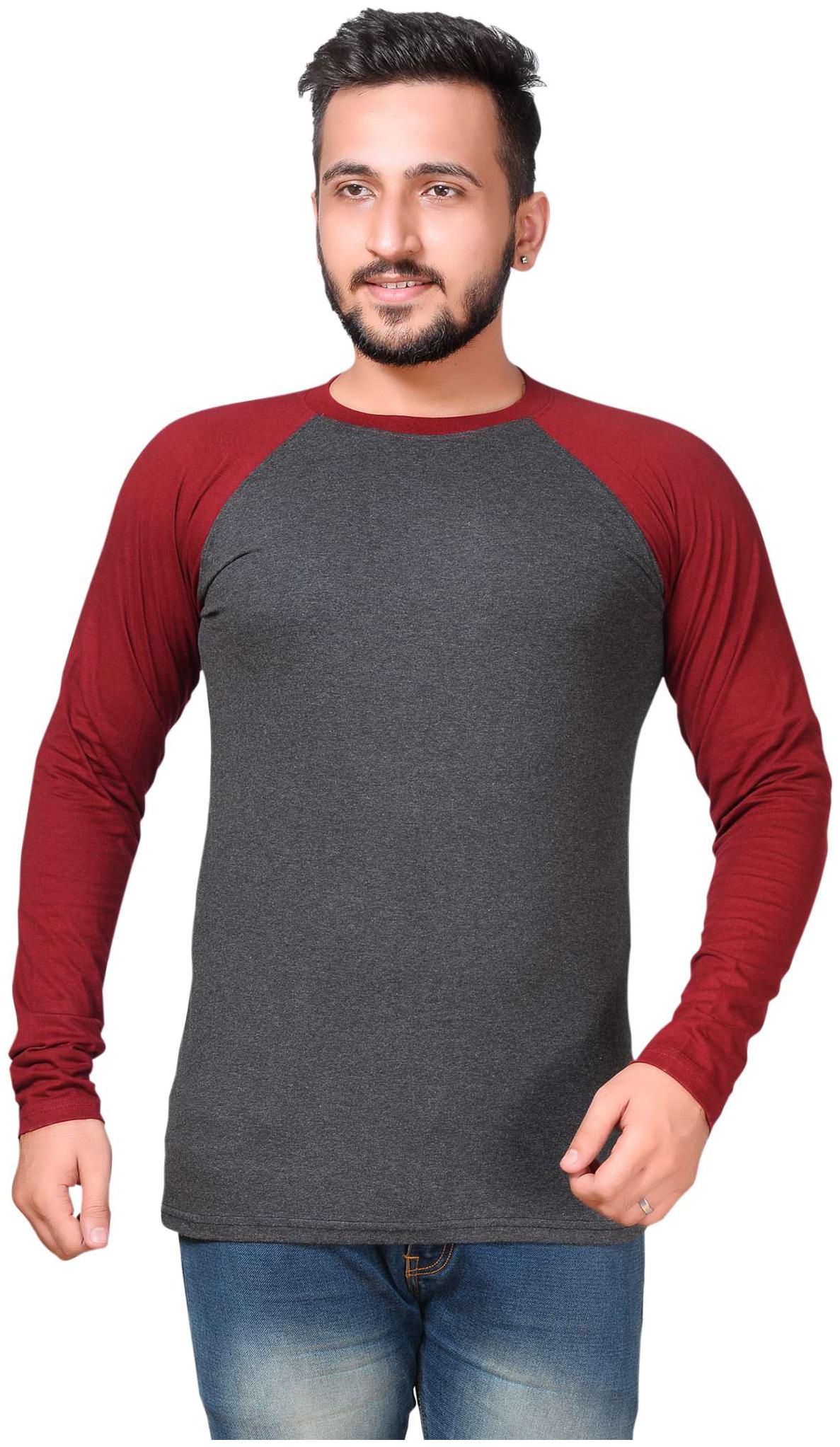 

elitz self design raglon sleeve anthra t shirt