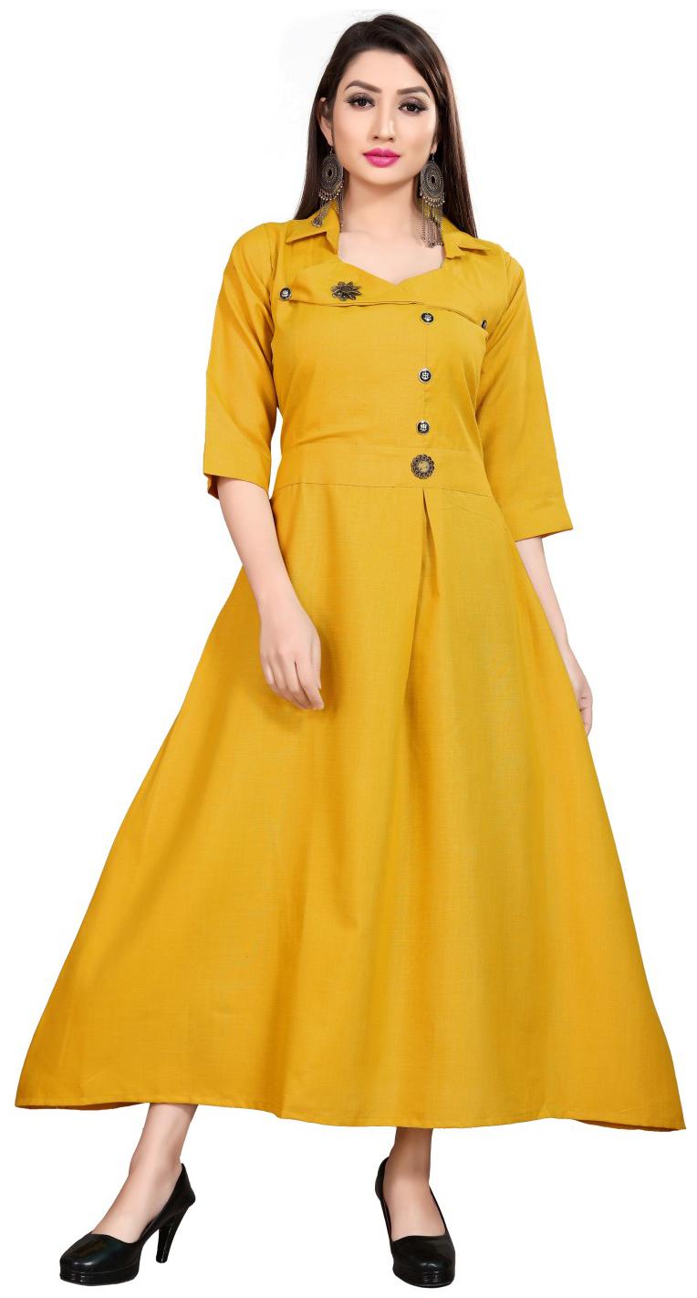 

Elora Women Yellow Solid Anarkali Kurti