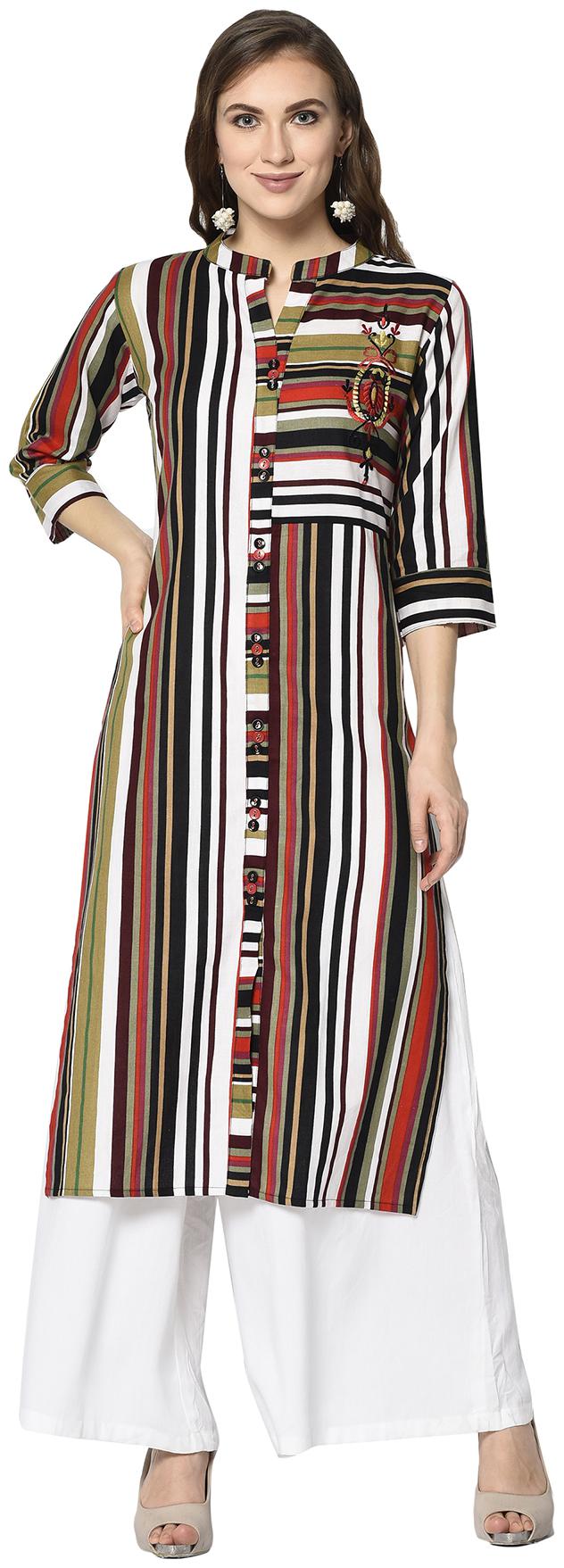 

Elora Cotton Striped Assorted Kurti For Women