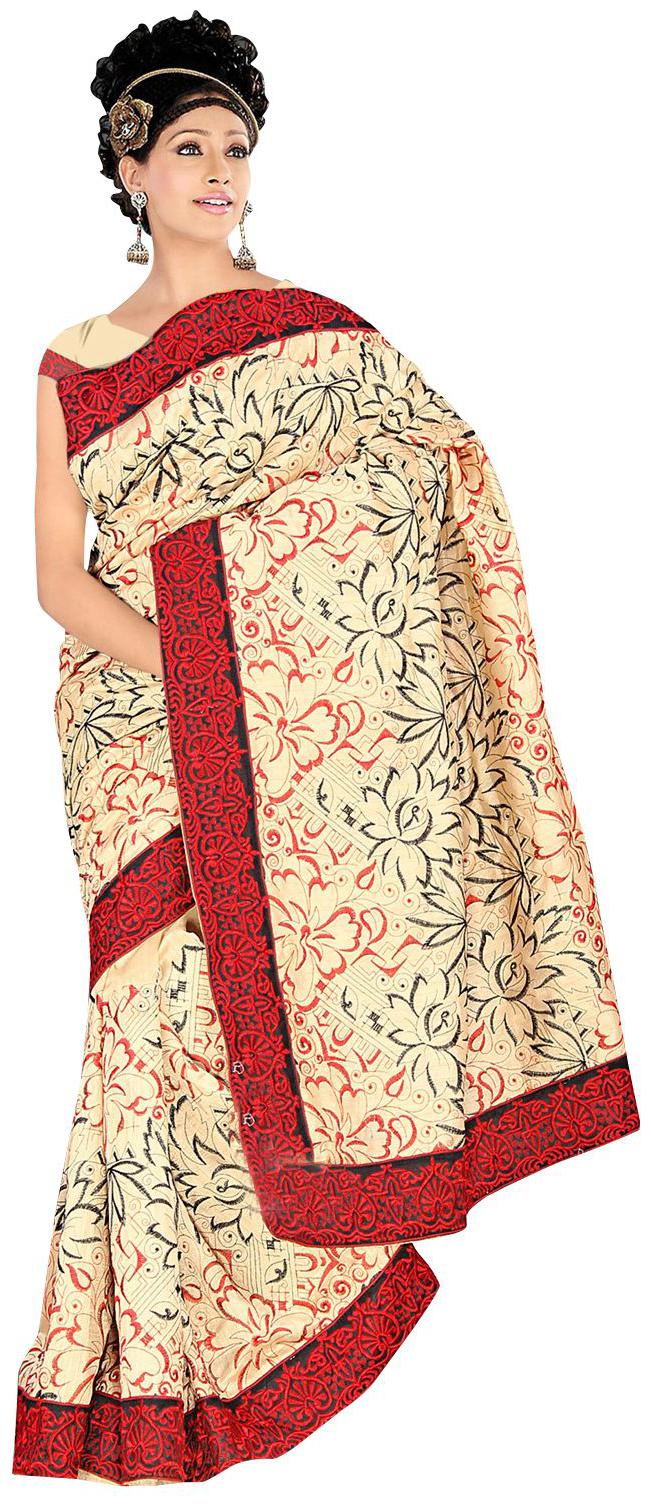 

Embroidered Bhagalpuri Cotton Silk Saree SC3116