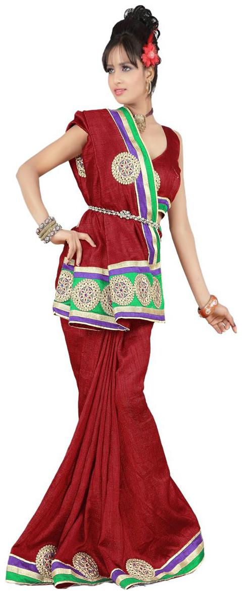 

Embroidered Bhagalpuri Cotton Silk Saree SC3108